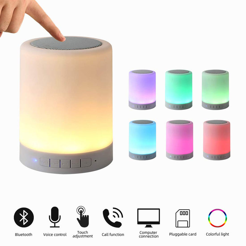 [Australia - AusPower] - Night Light Bluetooth Speaker, Portable Wireless Bluetooth Speakers, Touch Control Bedside Table Light, Outdoor Speakers Bluetooth, Best Gifts for Girl, Boy, Baby 