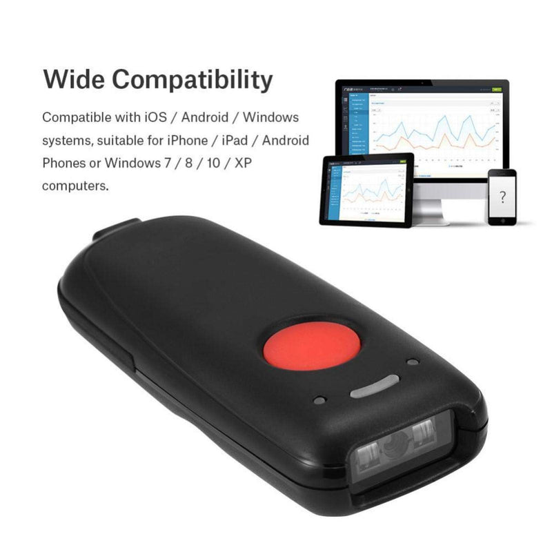 [Australia - AusPower] - Wireless Barcode Scanner Bluetooth,Portable USB Bar Code Scanners Bluetooth 4.0&Wired Connection,Portable Inventory Bar Code Reader Compatible with iOS Android Windows Phone Tablets Computer 
