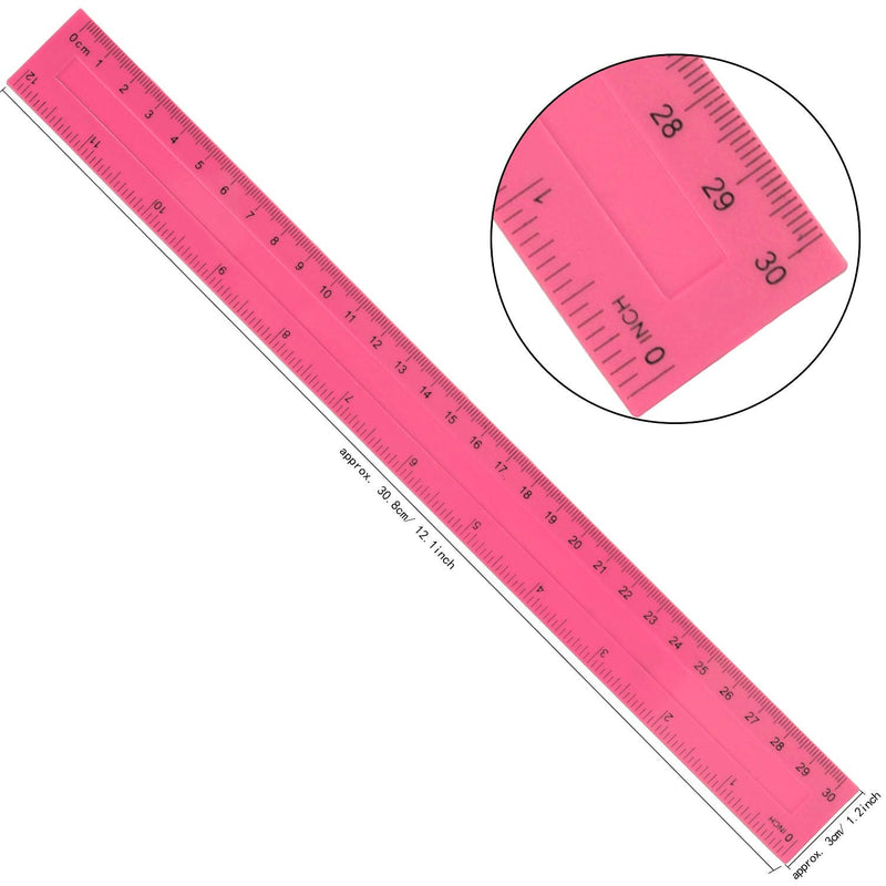 [Australia - AusPower] - 48 Pack Plastic Color Ruler Straight Ruler Flexible Ruler Measuring Ruler for Home School Office, 12 Inch/30cm (Colorful) 