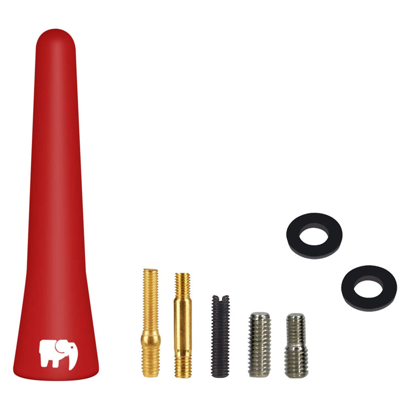[Australia - AusPower] - ONE250 2.5" inch Short Rubber Copper Core Antenna for Ford F-Series (F-150 F-250 F-350 Super Duty Ford Raptor Ranger Trucks 1997-2021) - Designed for Optimized FM/AM Reception (Red) Red 