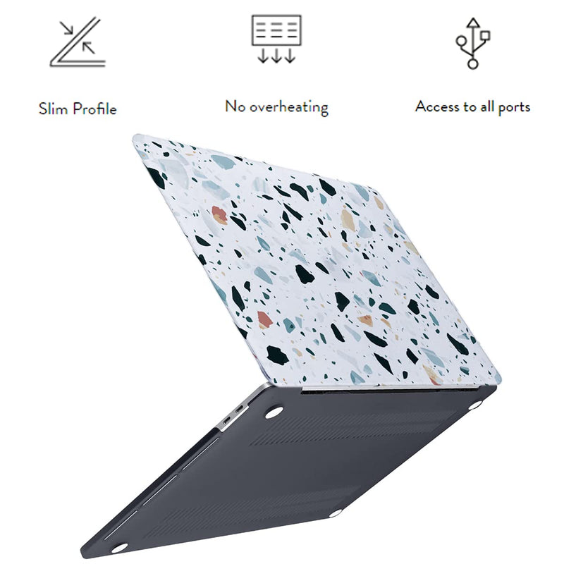 [Australia - AusPower] - LanBaiLan Compatible for MacBook Pro 13 inch with Touch Bar 2020 2019 2018 2017 2016 Release M1 A2338 A2289 A2251 A2159 A1989 A1706 A1708 Laptop Protective Shell Case & Keyboard Cover, Terrazzo Marble Terrazzo marble pattern 