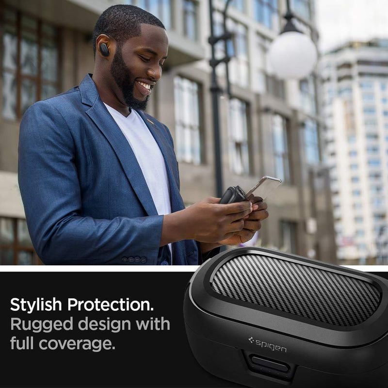 [Australia - AusPower] - Spigen Rugged Armor Designed for Bose QuietComfort Earbuds Case Cover (2020) - Matte Black 