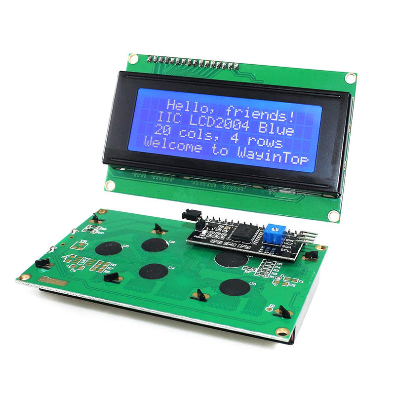 [Australia - AusPower] - WayinTop 20x4 2004 LCD Display Module with IIC/I2C/TWI Serial Interface Adapter (Blue/2004) Blue 