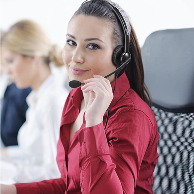 [Australia - AusPower] - Telephone Headset with RJ9 Jack for Cisco Phone, Including 3.5mm Connector for Cell Phone PC Laptop, Office Headset with Microphone Noise Cancelling for Call Center Landline Deskphone M510SC Monaural 