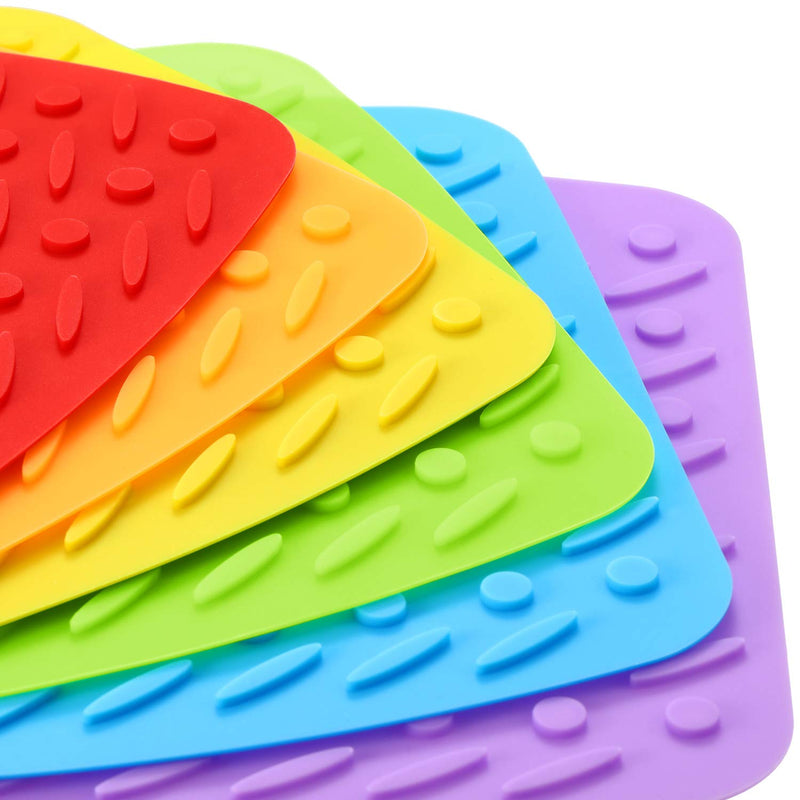 [Australia - AusPower] - 6 Pieces Silicone Pot Holders Mat, Hot Pots Pans Trivets, Non Slip Pot Holder for Kitchen Countertop Mats, Heat Resistant Table Placemats 