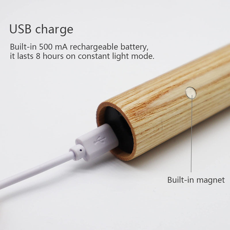 [Australia - AusPower] - Chilvane Motion Sensor Light Indoor Night Light Wall Sconce Wooden Rechargeable Portable Magnetic Battery Operated LED Night Light for Kids Bathroom Toliet Light Closet Bedroom,White Ash Wood Pack 2 White Ash 