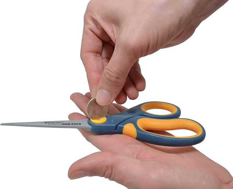 [Australia - AusPower] - Westcott 8" Titanium-Bonded Non-Stick Scissors For Office & Home, Gray/Yellow, 3 Pack (15454) 3-pack 