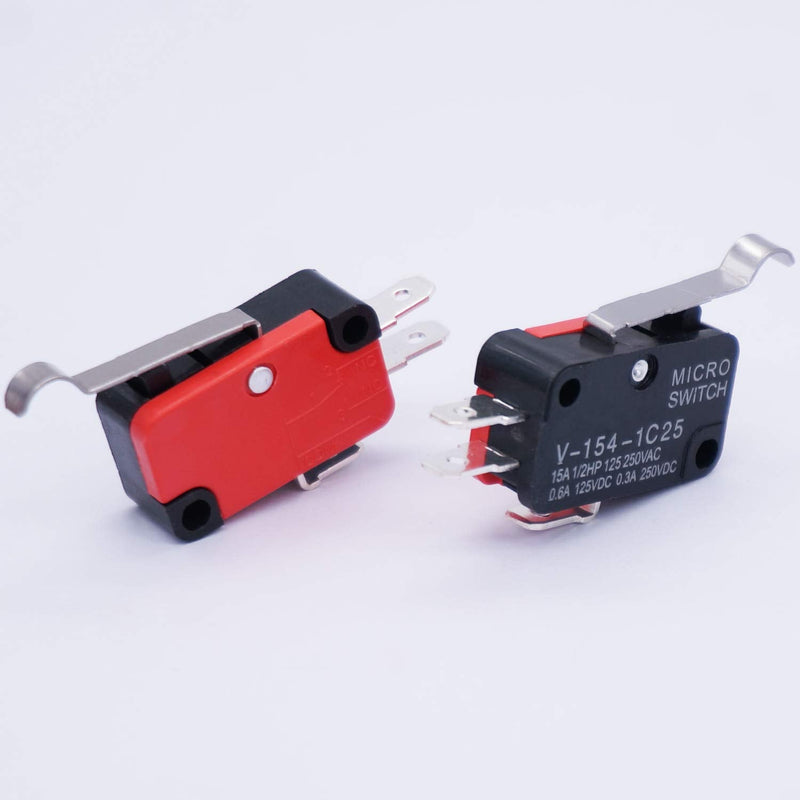 [Australia - AusPower] - Twidec/6Pcs Micro Limit Switch Long Hinge Bending Lever Arm SPDT Snap Action Switch for Arduino V-154-1C25 