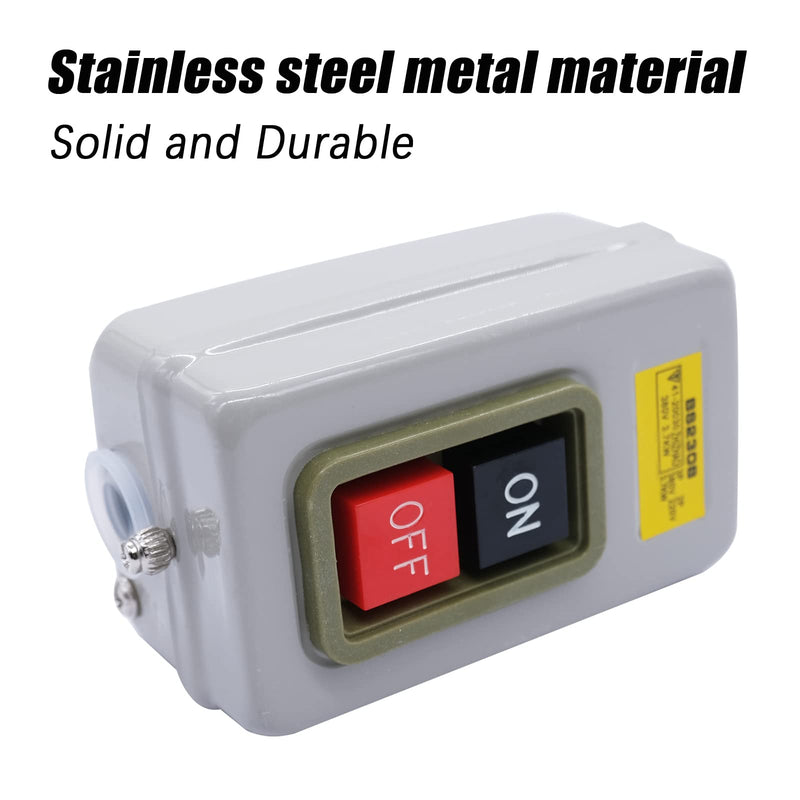 mxuteuk AC 220V/380V Push Button Switch On/Off Start Stop Switch 3 ...