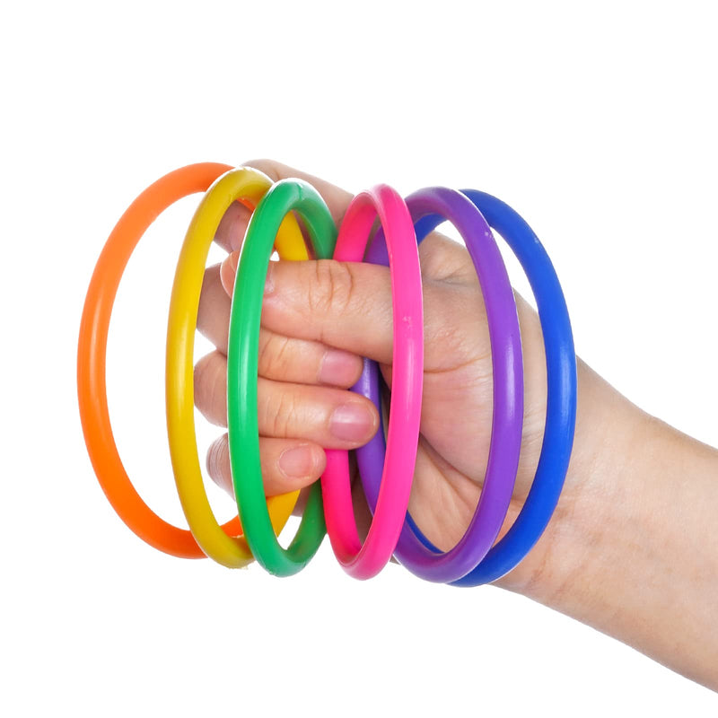 [Australia - AusPower] - Topbuti 24 Pcs Multicolor Plastic Toss Rings Kids Ring Toss Game Carnival Rings for Speed and Agility Practice Games, Garden Backyard Outdoor Games, Bridal Shower Game, Game Booth （3.1 Inch） 