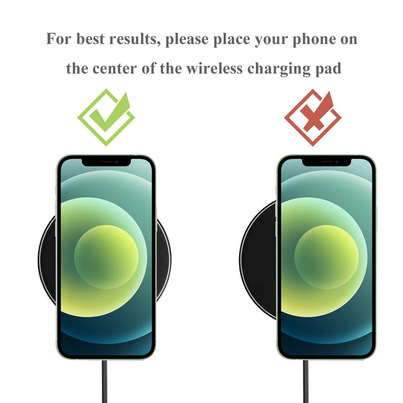 [Australia - AusPower] - YiQiuKo Wireless Charger 10W, Wireless Fast Charging Pad Compatible with Samsung Galaxy S8/S9/S7/S7 Edge/S6/S6 Edge/Note 5/Note 8, iPhone 12/11/XR/XS/X/8/8Plus(No AC Adapter) Black 
