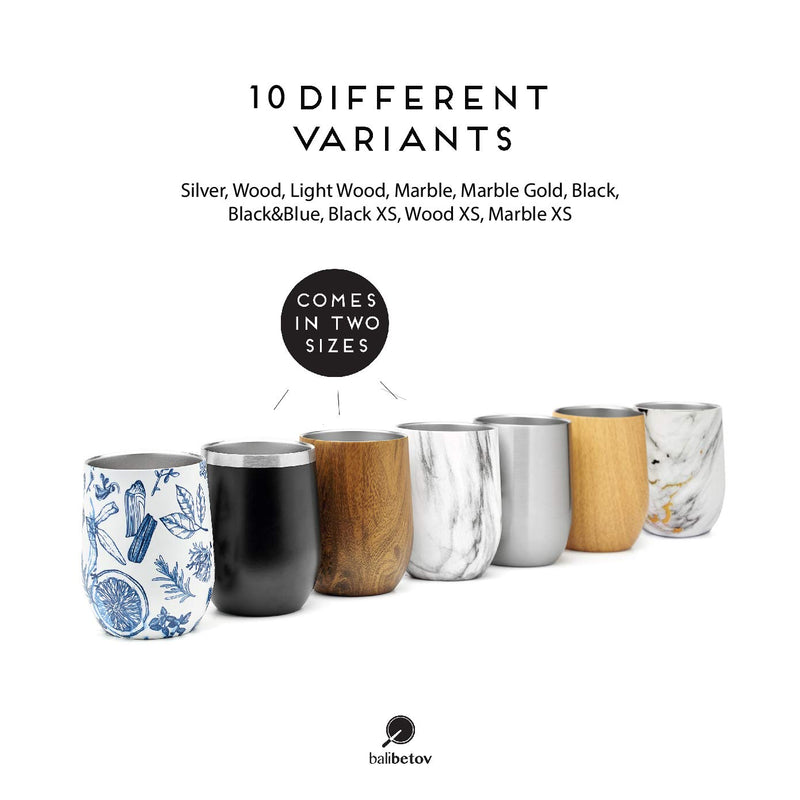 [Australia - AusPower] - BALIBETOV Modern Mate Cup And Bombilla Set (Yerba Mate Cup) -Yerba Mate Set includes Double Walled 18/8 Stainless Steel Mate Tea Cup, Two Bombilla Mate (Straw) and a Cleaning Brush (Wood, 12) Wood 12.0 ounces 