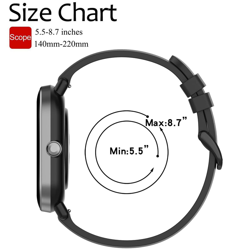 [Australia - AusPower] - QGHXO Band Replacement for Amazfit Bip, Soft Silicone Band Replacement for Amazfit Bip/Bip Lite/Bip S/Bip U/GTS/GTS 2/ GTS 2e/ GTS 2 Mini/GTR 42mm Smartwatch (No Tracker, Replacement Bands Only) Black One size 
