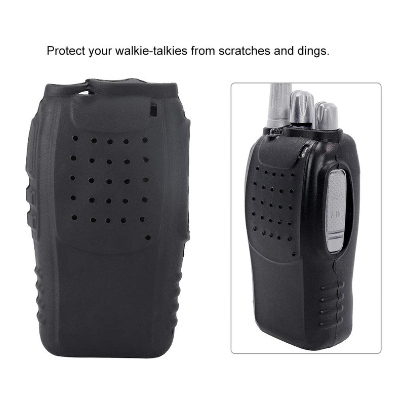 [Australia - AusPower] - Walkie Talkie Protection Cover Silicone Two-Way Radio Rubber Shell for BF-888S/Black 