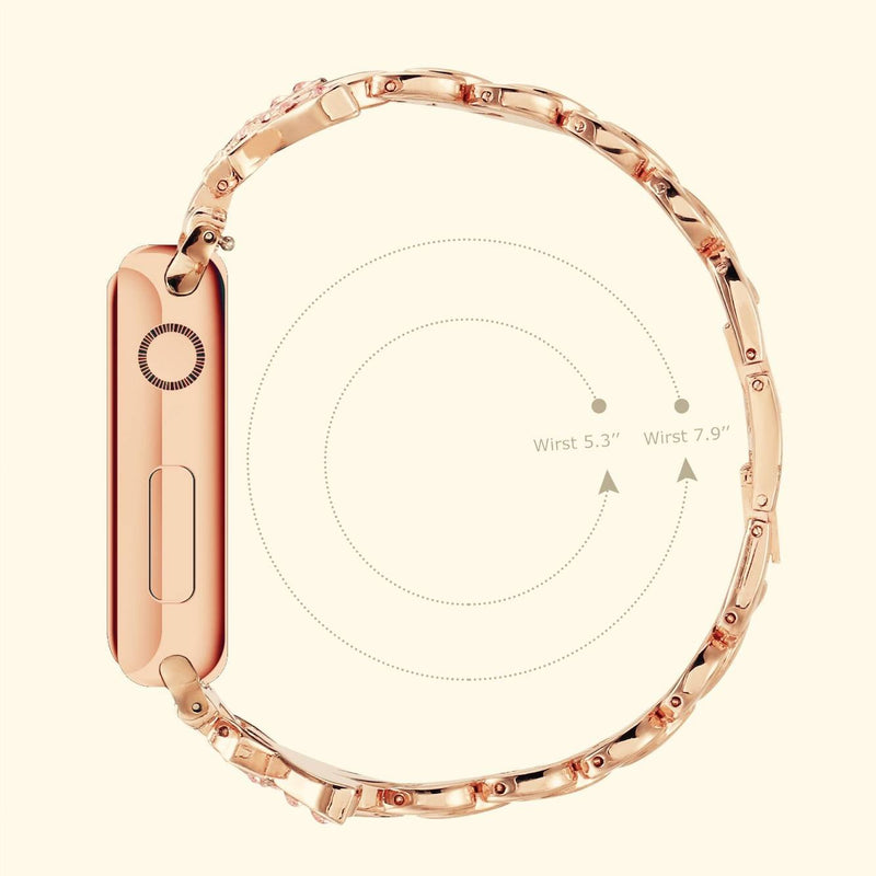 [Australia - AusPower] - Sangaimei Strap Compatible Apple Watch Band 42mm 44mm 45mm Women Iwatch Band Dressy Stainless Steel Wristband for Apple Watch Series 7/6/5/SE/4/3/2/1 Gold 1 Gold 42mm/44mm/45mm 