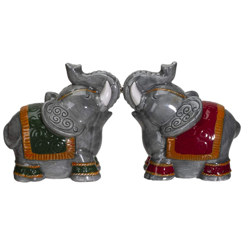 [Australia - AusPower] - Pacific Giftware Raja Elephants Ceramic Salt and Pepper Shakers Set 
