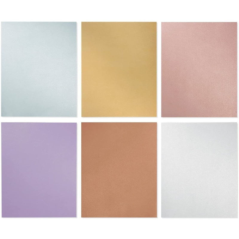 [Australia - AusPower] - Metallic Shimmer Paper Sheets for Crafting (8.5 x 11 Inches, 6 Colors, 48-Pack) 