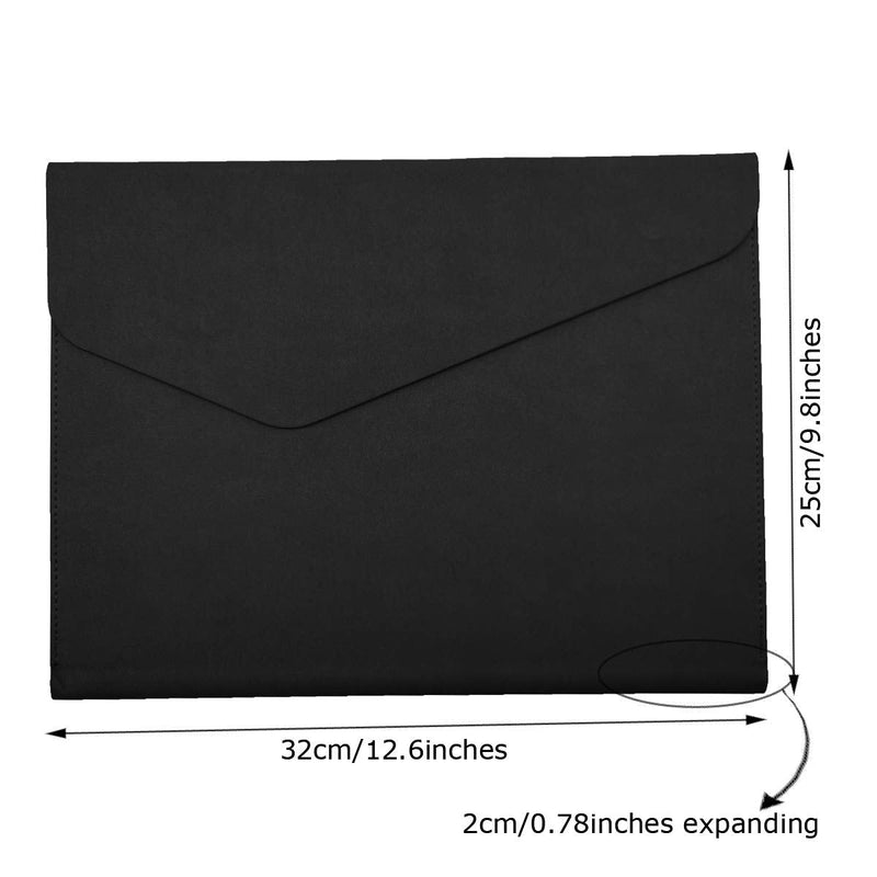 [Australia - AusPower] - Enyuwlcm PU Leather A4 File Folder Document Holder Waterproof Portfolio Envelope Folder Case with Invisible Magnetic Closure Black 