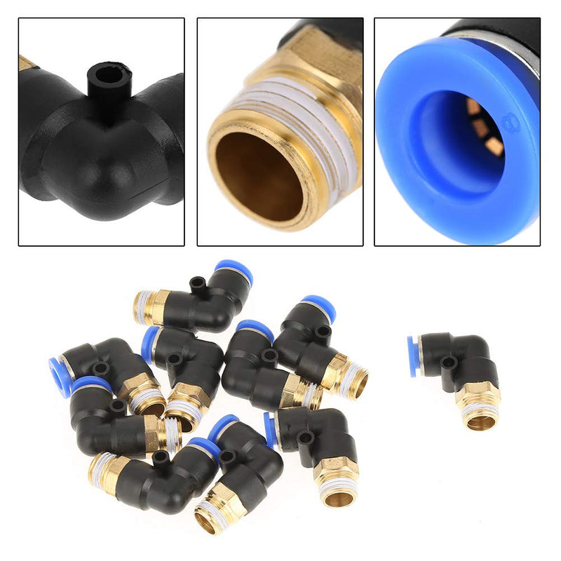 [Australia - AusPower] - 10PCS Pneumatic Elbow Quick Fittings Push Connector in 8mm, 90 Degree Pneumatic Tube Fitting, Air Quick Connect Elbow Fittings, Quick Connect Air Tube Fittings, G1/4'' Thread Diameter 
