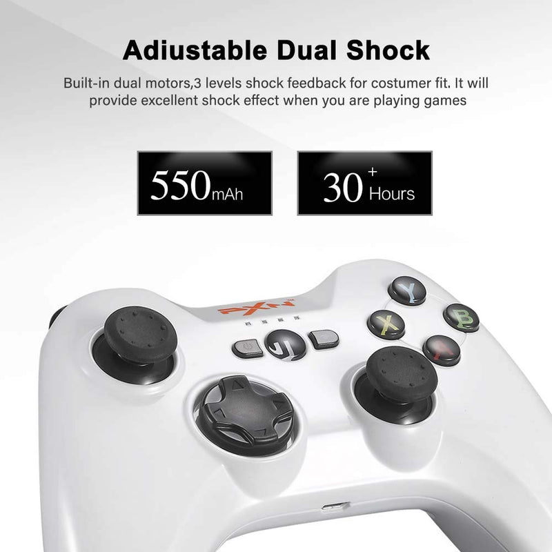 [Australia - AusPower] - PXN 6603 MFi Certified Wireless Game Controller, Gaming Controller Joypad with Adjustable Clamp Holder Compatible (White MFI Gaming Controller) White MFI Gaming Controller 