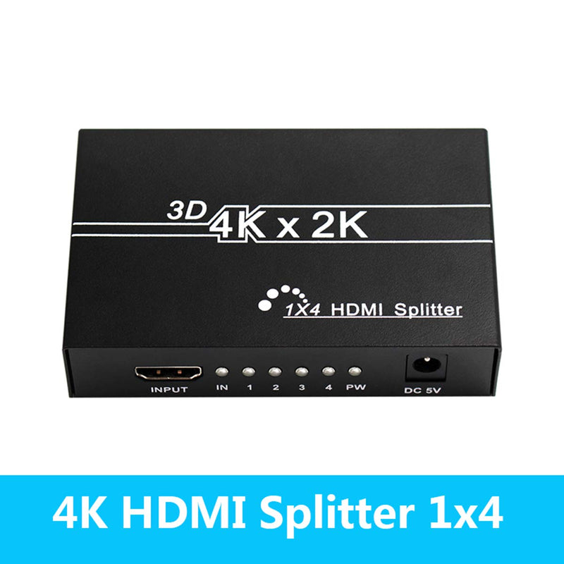 [Australia - AusPower] - Ultra HD 4K HDMI Splitter 1X4 Port 3D UHD 1080p 4K*2K Video HDMI Switch Switcher HDMI 1 Input 4 Output HUB Repeater Amplifier 