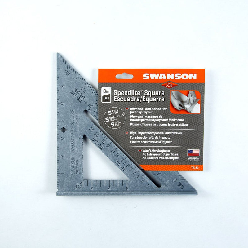 [Australia - AusPower] - Swanson Tool T0112 Speedlite Square Layout Tool, Gray, made of High Impact Polystyrene 