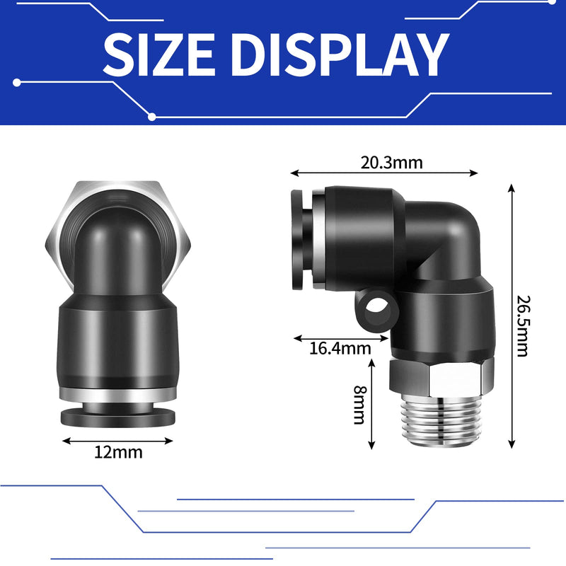 [Australia - AusPower] - 30Pieces Pneumatic Elbow Straight Combination 1/4 Inch Tube OD x 1/8 Inch NPT Push to Connect Tube Fittings Male Thread Straight Push Quick  Release Connectors Air Tool Connectors Connect Fittings 