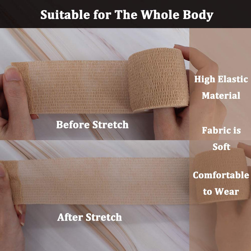 [Australia - AusPower] - 24 Pack Breathable Self Adherent Wrap, Athletic Elastic Non Woven Cohesive Bandage – for Sports, First Aid Medical, Wrist, Ankle Sprains, Swelling and Vet Wrap 2 Inch 5 Yards (Rainbow Color). 