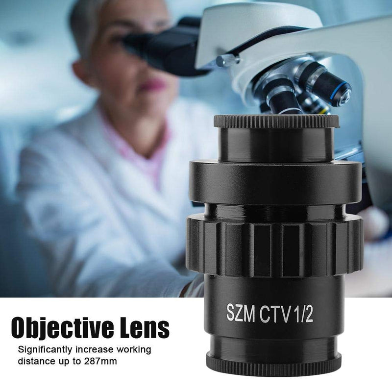 [Australia - AusPower] - Microscope Objective Lens, 0.5X C-Mount Objective Lens, 1/2 CTV Adapter Biological Microscope Lens, 25mm CCD Interface, for SZM Trinocular Stereo Microscope 