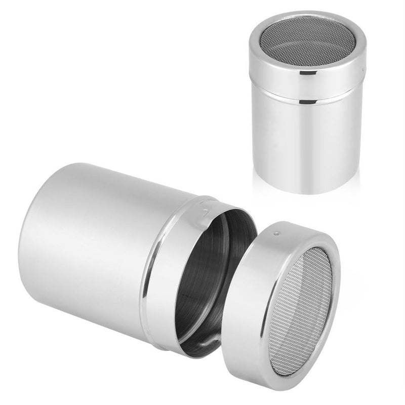 [Australia - AusPower] - Stainless Steel Chocolate Shaker Icing Sugar Powder Cocoa Flour Coffee Sifter Dredge Duster Seasoning Cooking Tools Fine Mesh with 16pcs Coffee Stencils Cappuccino Latte Art(Coffee Shaker) Coffee Shaker 