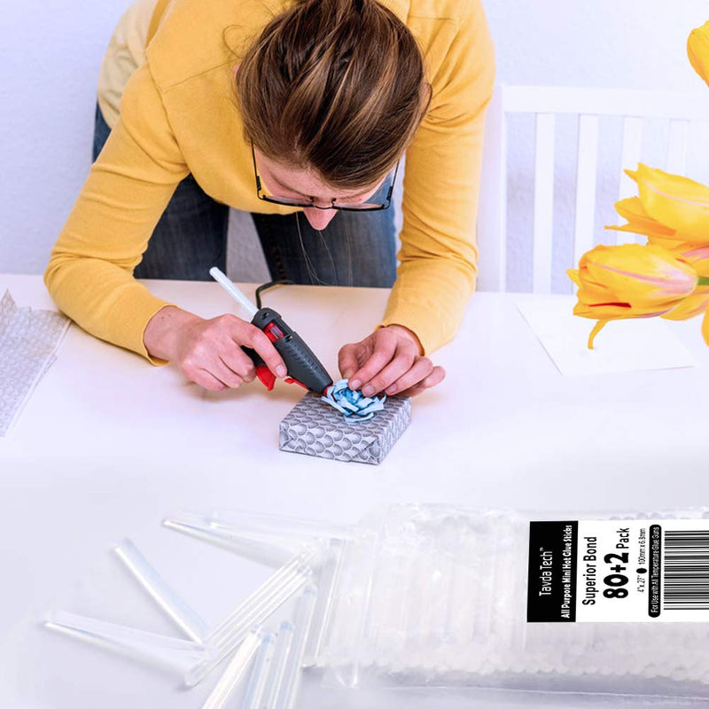 [Australia - AusPower] - Mini Hot Glue Gun Sticks 4 in. 0.27 in. Dia 82 Pack All Purpose Hot Melt Glue Sticks for Most Hot Melt Glue Gun Clear Hot Glue Adhesive Almost for All Materials for Kids Adults DIY Sealing Repairing 82PACK 