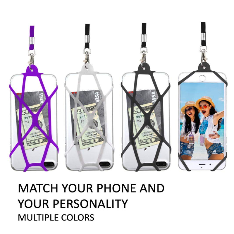 [Australia - AusPower] - Gear Beast Universal Cell Phone Lanyard - Silicone Cell Phone Holder for Walking w/Neck ﻿Strap, Black 