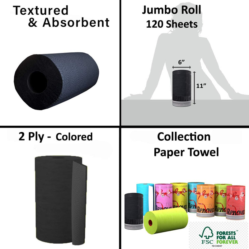 [Australia - AusPower] - Renova Single Roll Kitchen Paper Towels, Black 