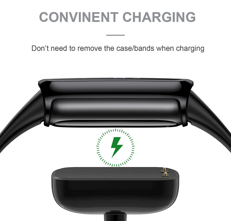 [Australia - AusPower] - Mixblu 2-Pack Charger Compatible with Fitbit Luxe/Charge 5, Fast Charging Replacement Cable Cradle Station with 3.3 Ft Long USB Cord Accessories for Charge 5/Luxe Smartwatch 