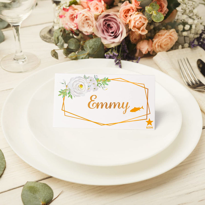 [Australia - AusPower] - 55Pcs Meal Choice Sticker With Wedding Place Card Party Supplies For Romantic Wedding Scenes,Seating Place Cards Decor For Wedding, Banquet, Dinner Parties(Gold, Beef, Carrots, Grilled Chicken, Fish) 