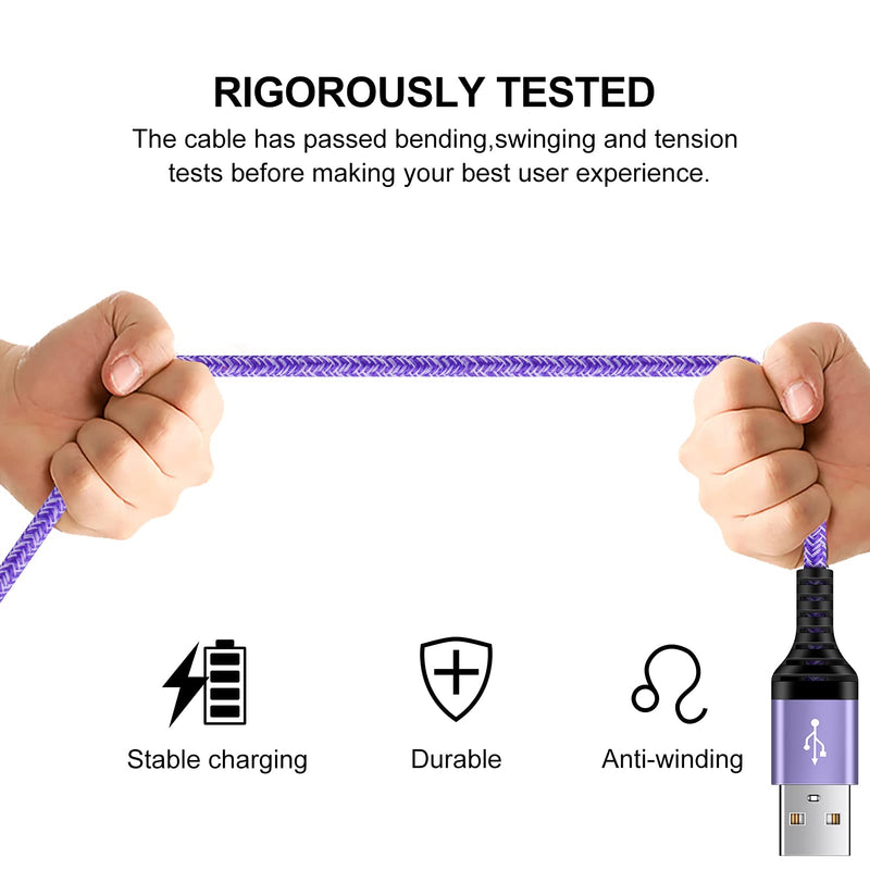 [Australia - AusPower] - Type C Charger Fast Charging USB C Cord Android Phone Charger C Type Charging Cable for Moto G Stylus/G Power/G Fast/G Pure/G9 G8 G7 Plus Power Play/G6/G6 Plus/Z4/Z3 Z2 Play,Samsung Galaxy S22 Blue,Purple,Green 