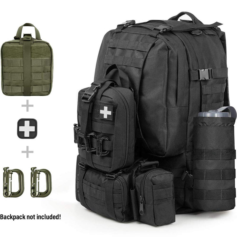 [Australia - AusPower] - LIVANS Tactical First Aid Pouch, Molle EMT Pouches Rip-Away Military IFAK Medical Bag Outdoor Emergency Survival Kit Quick Release Design Include Red Cross Patch Army Green 