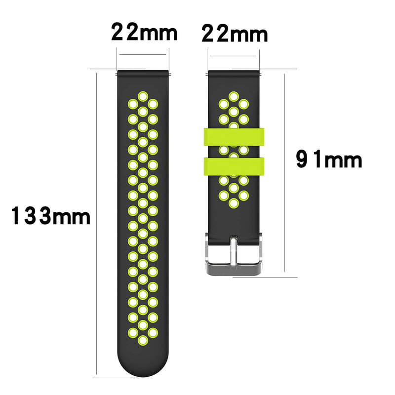[Australia - AusPower] - Disscool Compatible for Huawei GT 3 46mm Watch Bands, 22mm silicone Quick Release Soft Wristband Replacement Strap Compatible for Huawei GT Runner Grey 