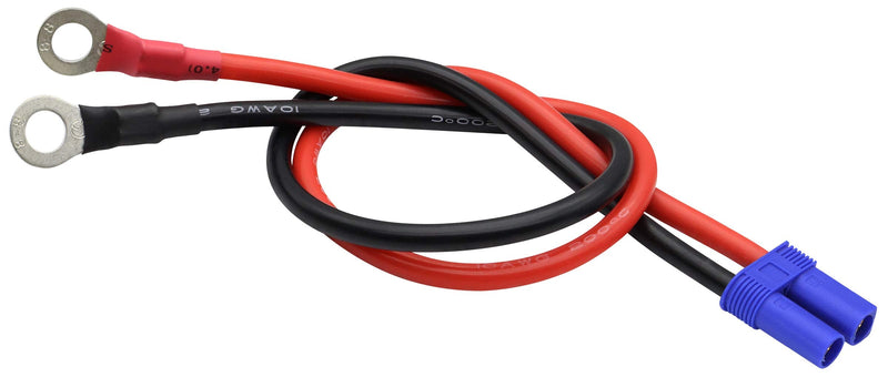 [Australia - AusPower] - AAOTOKK EC5 to O Ring Terminal Cable,EC5 Female to O Ring Eyelet Terminal Plug Connector Cable 10AWG RC ESC Charger Side Power(40cm/15inch) 