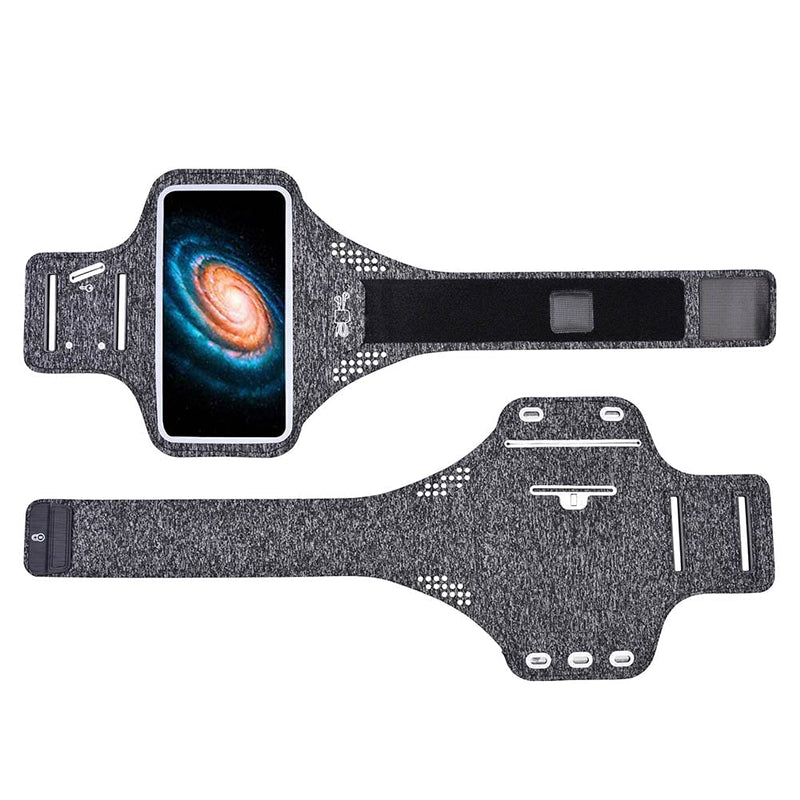 [Australia - AusPower] - Running Armband Cell Phone Holder Case Sports Arm Band Strap Pocket Adjustable Fits All Smartphones Runners, Jogging, Walking, Exercise & Gym Workout (105# Grey) 105# Grey 