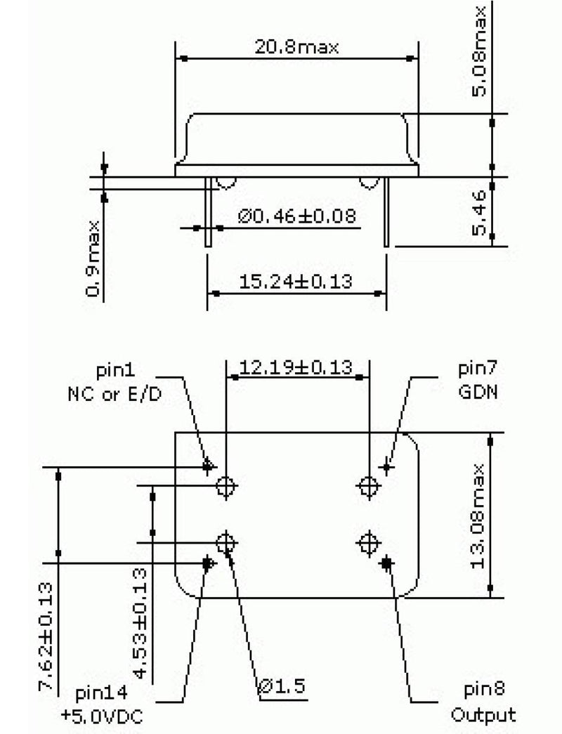 [Australia - AusPower] - 2 MHZ Full Can Footprint Dip14 3V3-5V Crystal Oscillator 2 PCS 