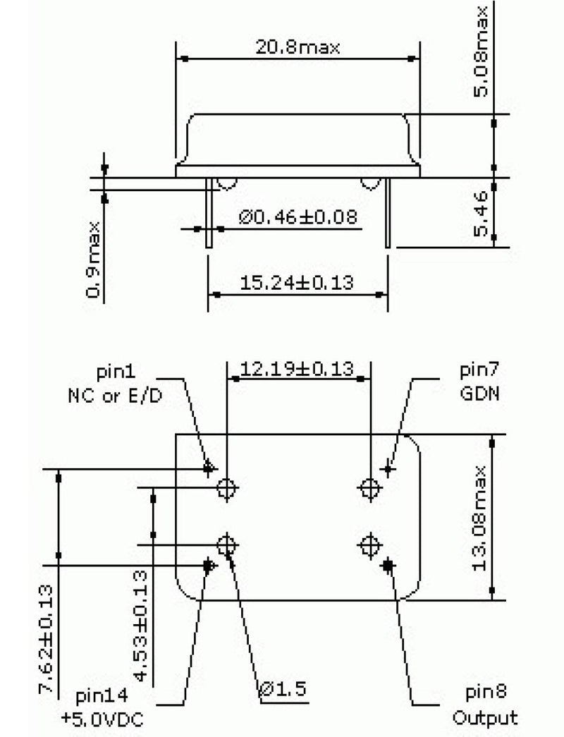 [Australia - AusPower] - 27 MHZ Full Can Footprint Dip14 3V3-5V Crystal Oscillator 2 PCS 
