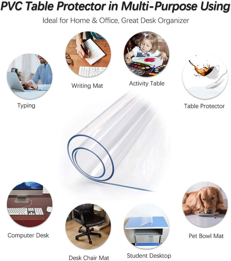 [Australia - AusPower] - Clear Desk Pad Blotter 16 X 32 Inch Office Desk Mats Table Protector on Top of Desks for Laptop Computer Keyboard Transparent Desktop Cover Vinyl PVC Desk Writing Mat with Mouse Pad Waterproof Plastic 16X32 Inch Clear 