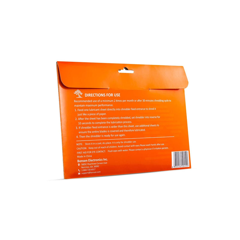[Australia - AusPower] - Bonsaii Paper Shredder Lubricant Sheets,12-Pack (8.7 x 7.9 inch/Piece) 12 PACK 