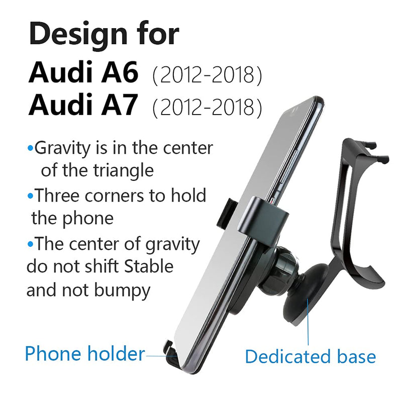 [Australia - AusPower] - LUNQIN Audi 2012-2018 A6 A7 Car Phone Holder Auto Accessories Navigation Bracket Interior Decoration Mobile Cell Phone Mount for Audi A6 S6 A7 S7 2012-2018 