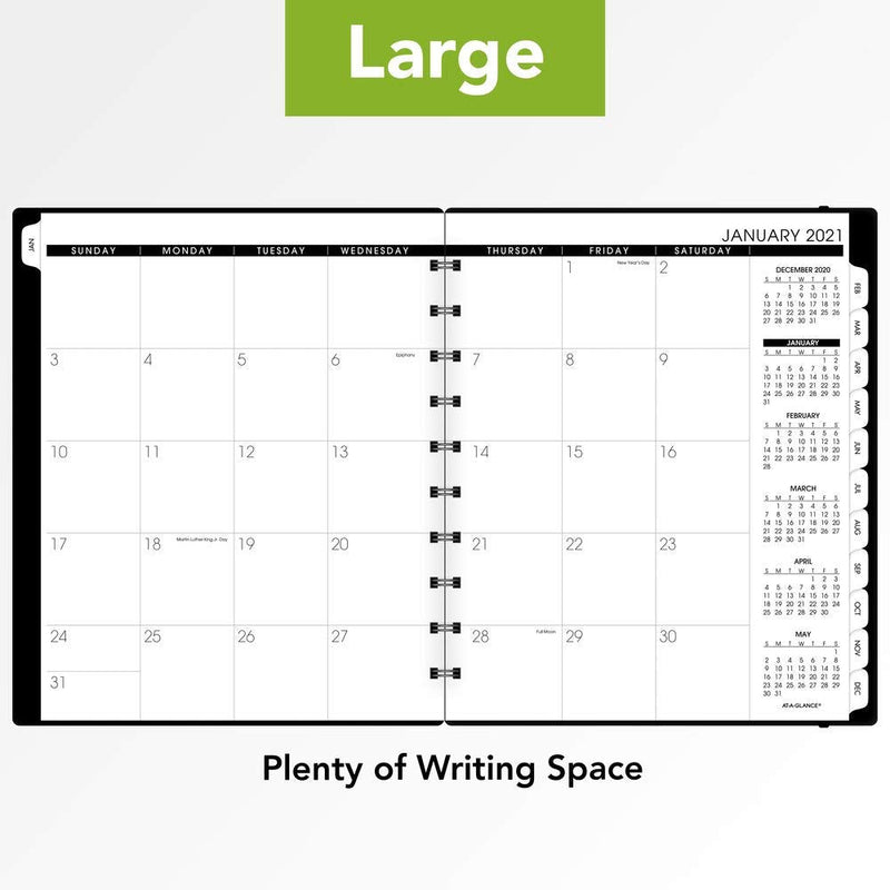 [Australia - AusPower] - 2021 Monthly Planner by AT-A-GLANCE, 9" x 11", Large, Wirebound, Move-A-Page, Black (70260E0521) 2021 Old Edition 