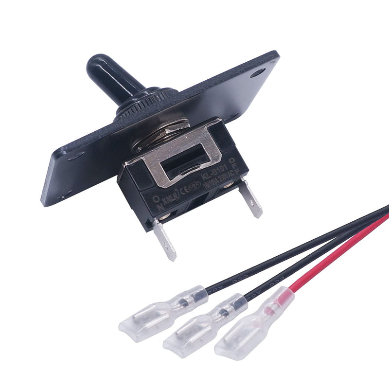 [Australia - AusPower] - weideer 12V Toggle Switch ON/Off 16A 250V 2 pin 2 Position Heavy Duty Toggle Switch with Mounting Plate Waterproof Cap and Wires E-TEN-1021-M-X-B 