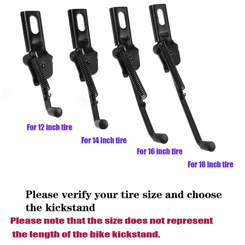 [Australia - AusPower] - SEISSO Bike Kickstand for Kid Bicycle Kickstand 12 14 16 18 Inch Aluminium Alloy Rear Side Bicycle Stand Folding Bicycle Mount Stand Support Kickstand for Mountain Bike, Mountain Bike Road 12 Inch 