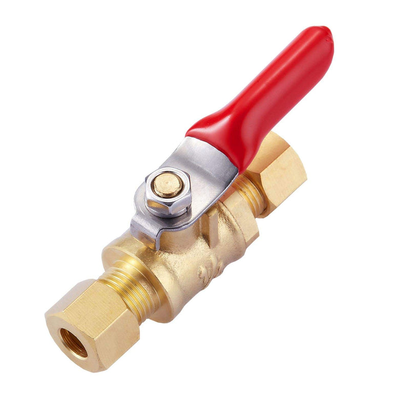 [Australia - AusPower] - Litorange 1 Pack Lead Free Brass Mini Ball Valve Shut Off Switch, 1/4 inch Compression by 1/4 Compression Fitting 1PCS 1/4 x 1/4 Com 