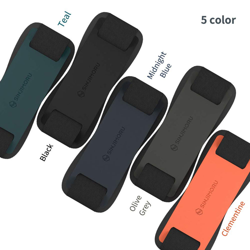[Australia - AusPower] - Sinjimoru Silicone Mobile Phone Grip with Stand, Cell Phone Stand for Desk & Secure iPhone Holder Strap for All Smartphone. Sinji Grip Silicone Black 